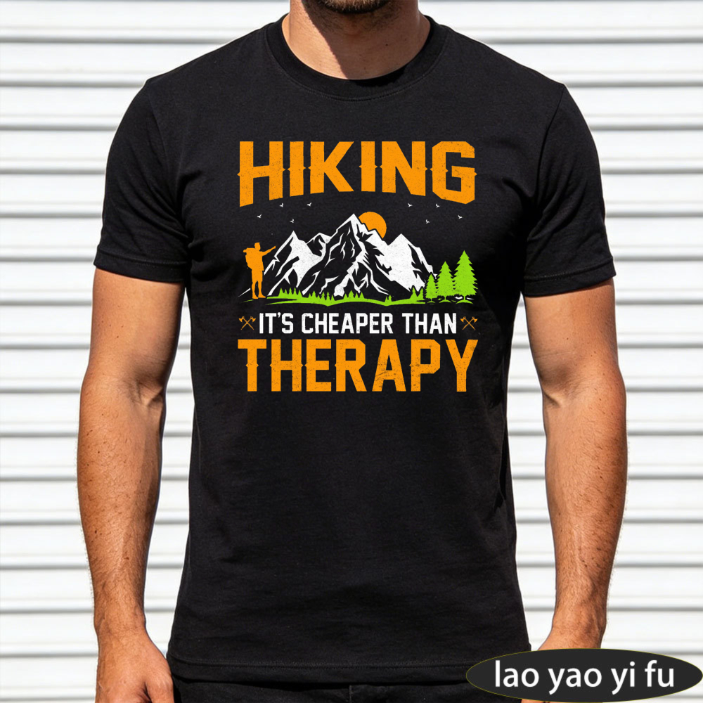 Hiking Therapy Men T-Shirt Cot - Outdoor Adventure Therapy ulasan dan harga
