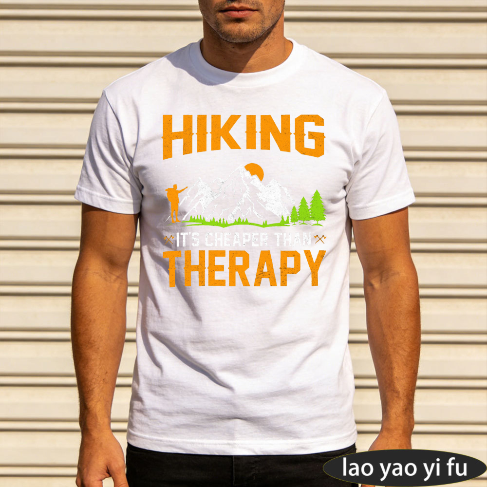 Hiking Therapy Men T-Shirt Cot - Outdoor Adventure Therapy ulasan dan harga