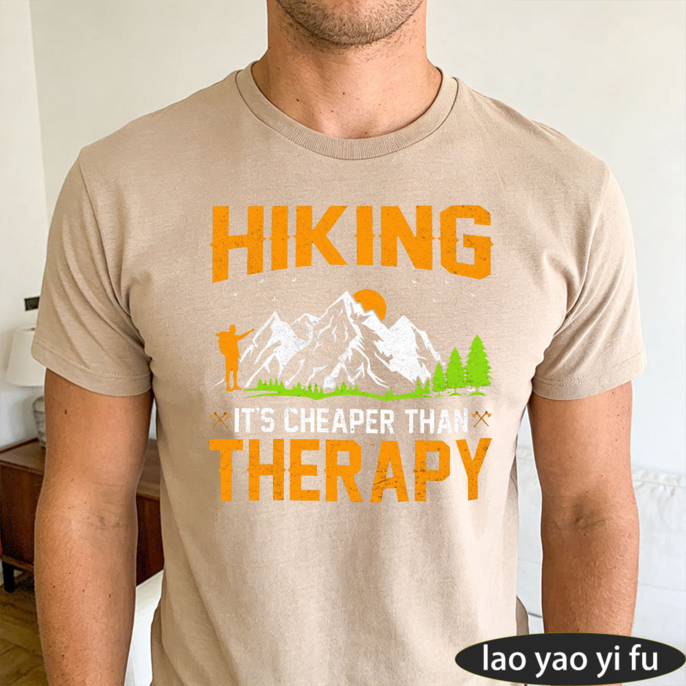 Hiking Therapy Men T-Shirt Cot - Outdoor Adventure Therapy ulasan dan harga