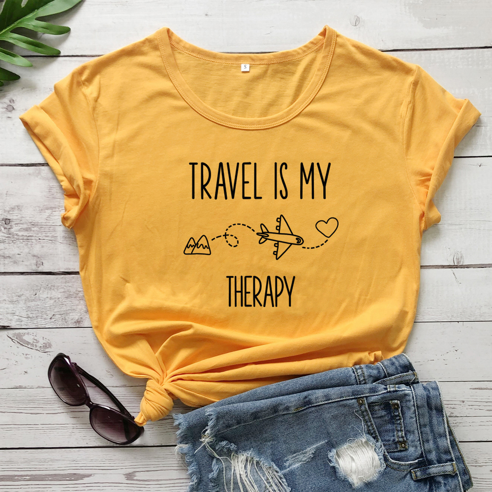 Travel Is My Therapy T-shirt C - Outdoor Adventure Therapy ulasan dan harga